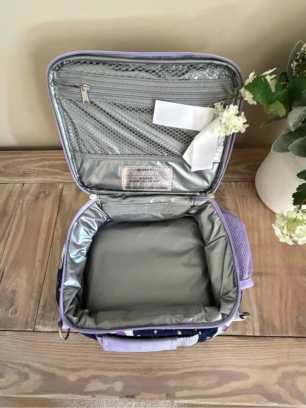 Pottery Barn Kids Navy & Purple Unicorn Lunch Bag 💜🦄